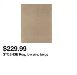 Ikea STOENSE Rug, low pile, beige offer