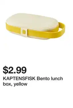 Ikea KAPTENSFISK Bento lunch box, yellow offer