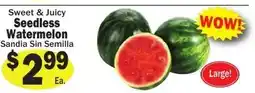 Sellers Bros Sweet & Juicy Seedless Watermelon offer