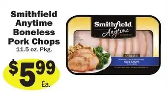 Sellers Bros Smithfield Anytime Boneless Pork Chops offer