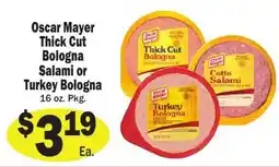 Sellers Bros Oscar Mayer Thick Cut Bologna Salami or Turkey Bologna offer