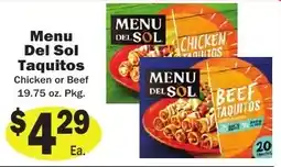 Sellers Bros Menu del sol taquitos offer
