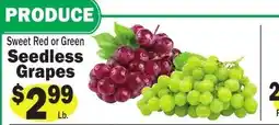 Sellers Bros Sweet Red or Green Seedless Grapes offer