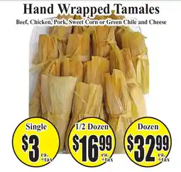 Baja Ranch Hand Wrapped Tamales offer