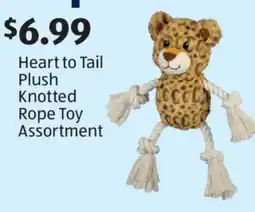 Aldi Heart to Tail Plush Knotted Rope Toy Assortment offer