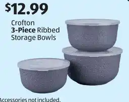 Aldi Crofton 3-Piece Ribbed Storage Bowls offer