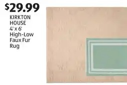 Aldi KIRKTON HOUSE 4'x6' High-Low Faux Fur Rug offer