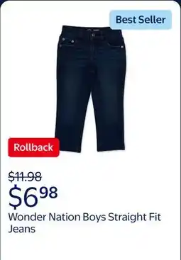 Walmart Wonder Nation Boys Straight Fit Denim Jeans offer
