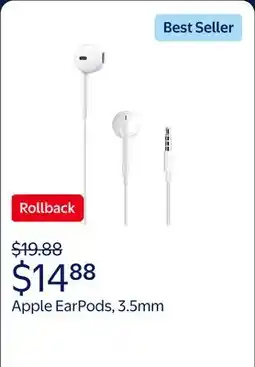Walmart Apple EarPods 3.5 mm Headphone Plug offer