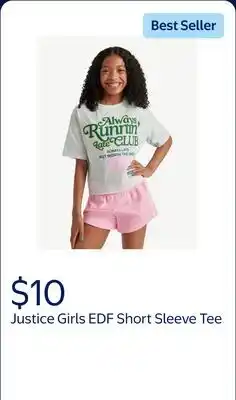Walmart Justice Girls EDF Short Sleeve Tee offer