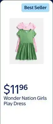 Walmart Wonder Nation Little Girls and Big Girls Play Dress with Short Sleeves offer
