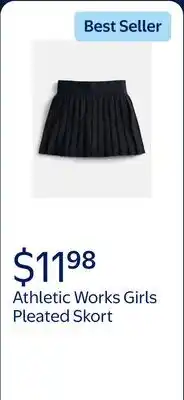 Walmart Athletic Works Girls Active Pleated Skort offer