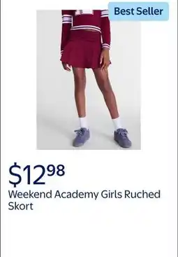 Walmart Weekend Academy Girls Ruched Skort offer
