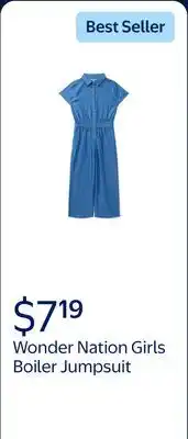 Walmart Wonder Nation Girls Boiler Jumpsuit offer