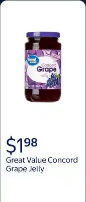 Walmart Great Value Concord Grape Jelly offer