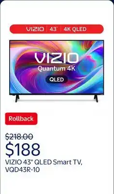 Walmart VIZIO 43 Class Quantum 4K QLED HDR Smart TV (VQD43R-10) offer