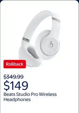 Walmart Beats Studio Pro Wireless Headphones - Matte White offer