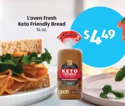 Aldi L'oven Fresh Keto Friendly Bread offer