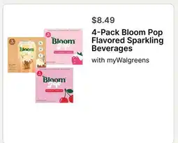 Walgreens 4-Pack Bloom Pop Flavored Sparkling Beverages offer
