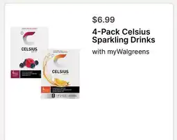 Walgreens 4-Pack Celsius Sparkling Drinks offer