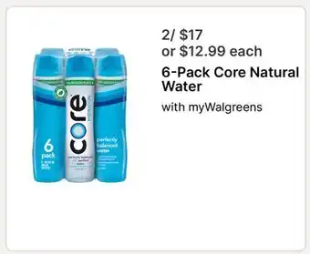 Walgreens 6-Pack Core Natural Water offer
