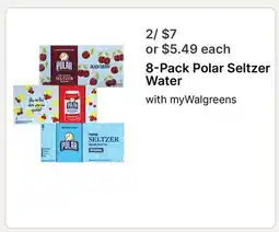 Walgreens 8-Pack Polar Seltzer Water offer