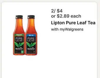Walgreens Lipton Pure Leaf Tea offer