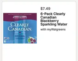 Walgreens 6-Pack Clearly Canadian Blackberry Sparkling Water offer
