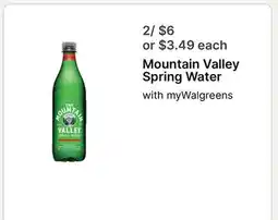 Walgreens Mountain Valley Spring Water offer