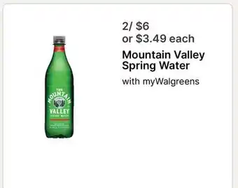 Walgreens Mountain Valley Spring Water offer