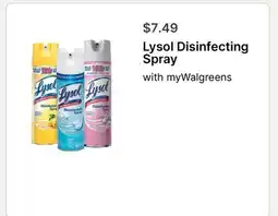 Walgreens Lysol Disinfecting Spray offer