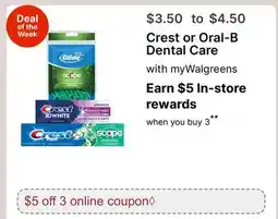 Walgreens Crest or Oral-B Dental Care offer