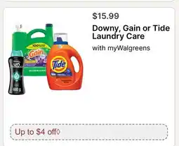 Walgreens Downy, Gain or Tide Laundry Care offer