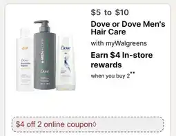 Walgreens Dove or Dove Men's Hair Care offer