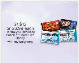 Walgreens Hershey's Halloween Snack or Share Size Candy offer