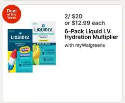 Walgreens 6-Pack Liquid I.V. Hydration Multiplier offer