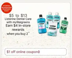 Walgreens Listerine Dental Care offer