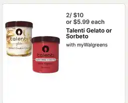 Walgreens Talenti Gelato or Sorbeto offer