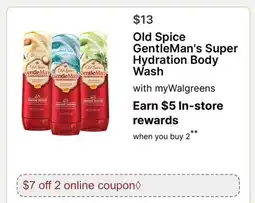 Walgreens Old Spice GentleMan's Super Hydration Body Wash offer