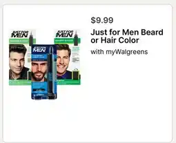 Walgreens Just for Men Beard or Hair Color offer