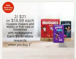 Walgreens Huggies Diapers and Wipes or Pull-Ups or Goodnites offer