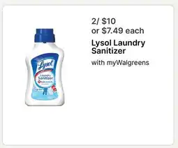 Walgreens Lysol Laundry Sanitizer offer