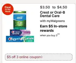Walgreens Crest / Oral-B Dental Care offer