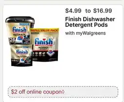Walgreens Finish Dishwasher Detergent Pods offer
