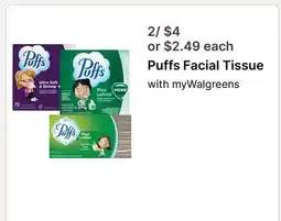 Walgreens Puffs Facial Tissue offer