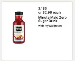 Walgreens Minute Maid Zero Sugar Drink offer
