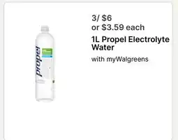Walgreens 1L Propel Electrolyte Water offer