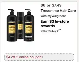 Walgreens Tresemme Hair Care offer