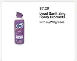 Walgreens Lysol Sanitizing Spray Products offer