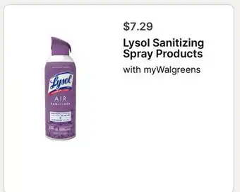 Walgreens Lysol Sanitizing Spray Products offer